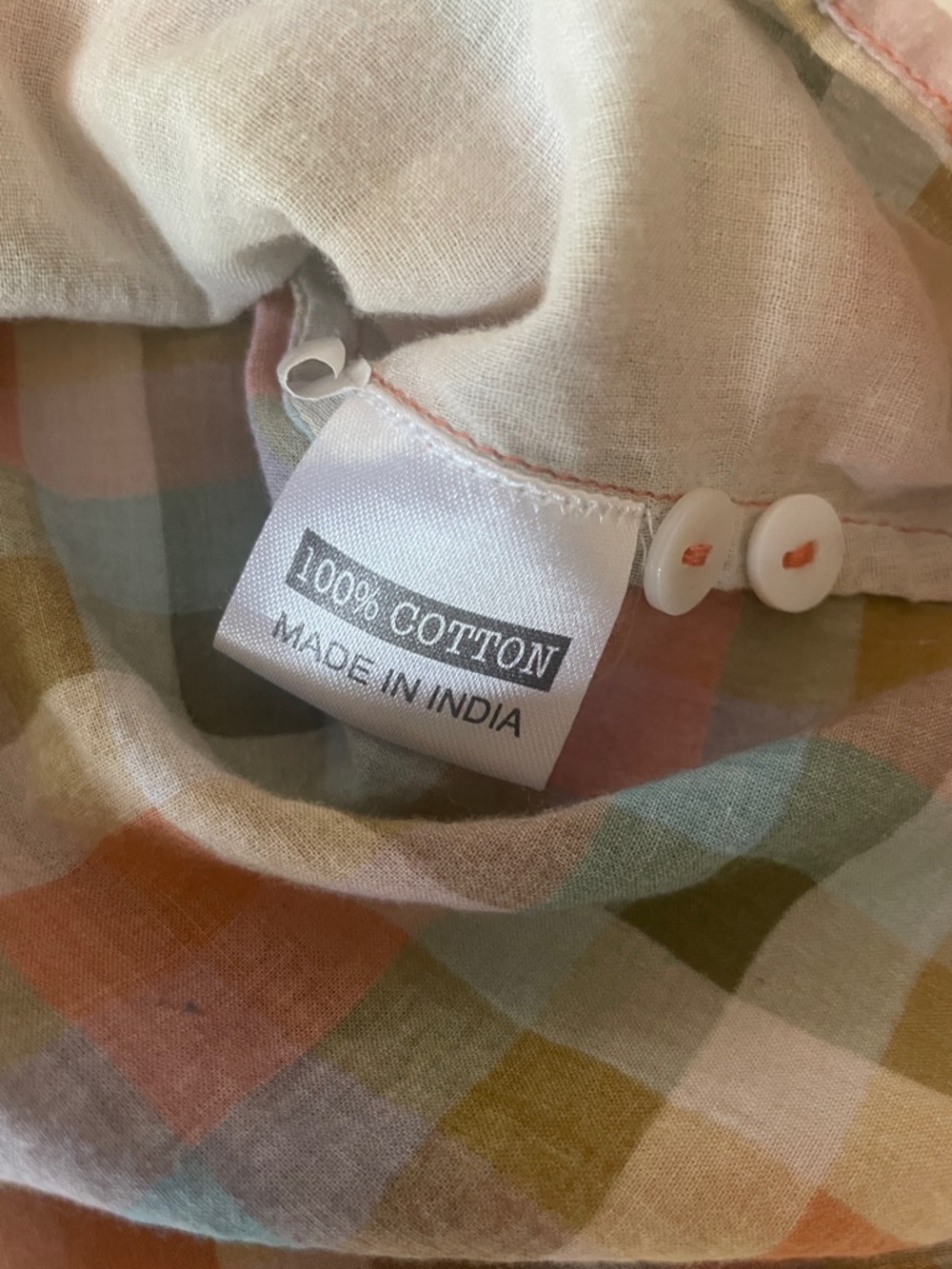Olivia James The Label Emory Blouse Plaid Button-Front XS 100% Cotton - Picture 10 of 10